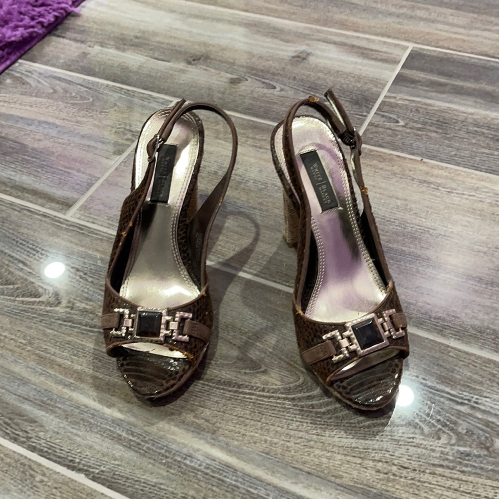 White house black market brown heel shoes